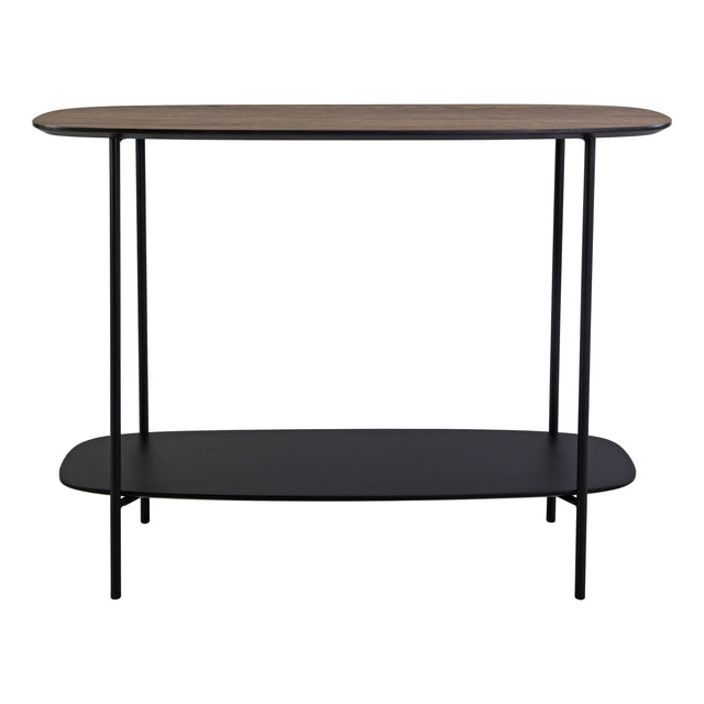 Etoile Console Table Mocha Veneer and Matt Black