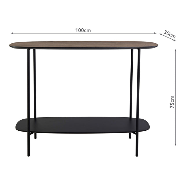 Etoile Console Table Mocha Veneer and Matt Black