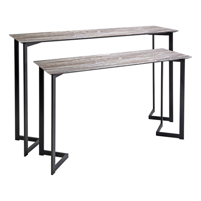 Lulani Nested Console Table Brown Stone