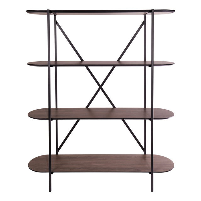 Poe Shelves Mocha Veneer and Matt Black