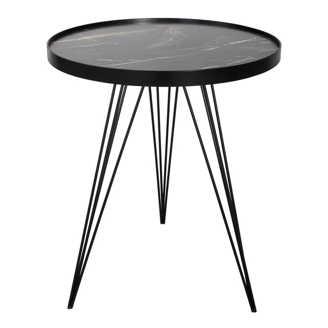 Rauma Round Side Table Dark Grey Stone Effect