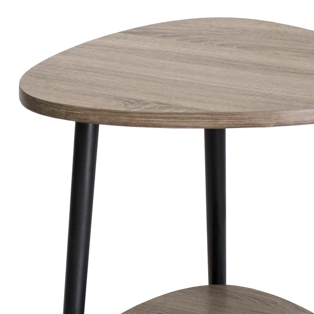 Vigo Side Table With Shelf Oak Style Effect