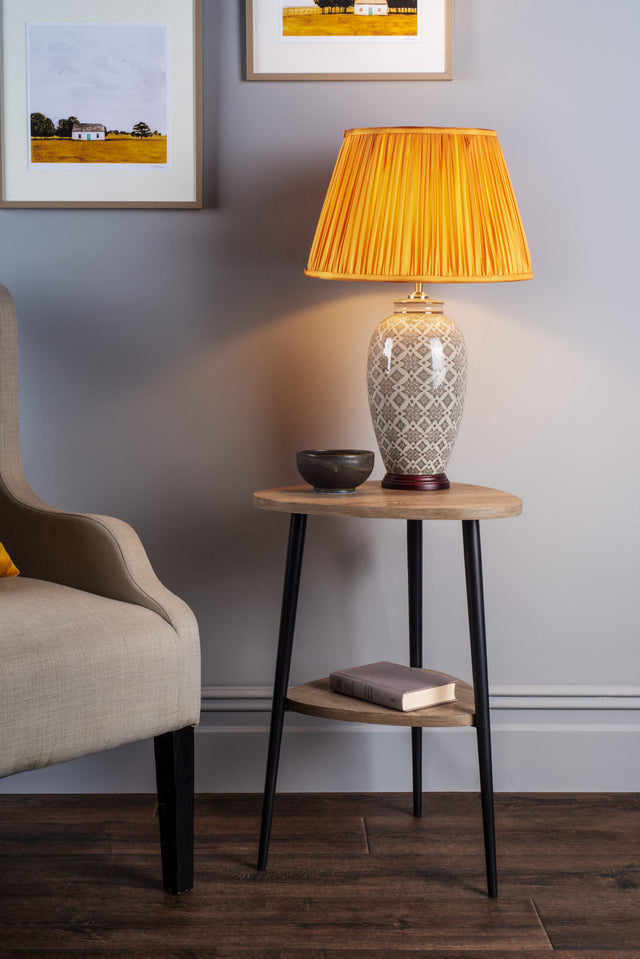 Vigo Side Table With Shelf Oak Style Effect