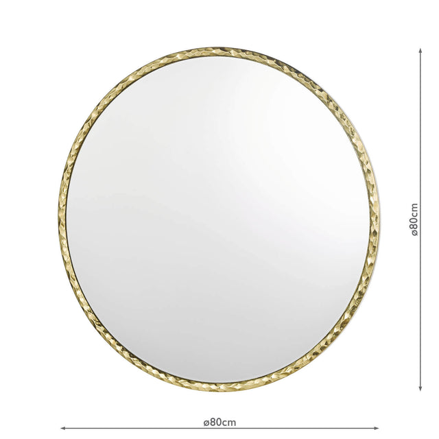 Jinelle Square Mirror Textured Gold Frame 80cm