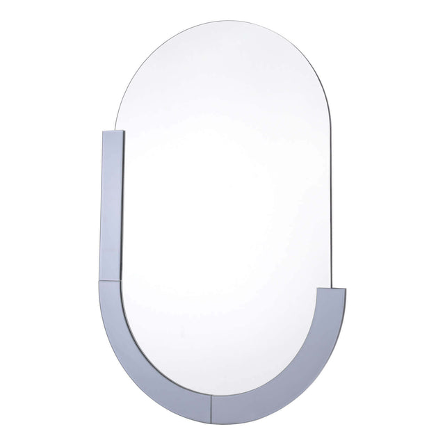 Kaylee Oval Mirror Smoked Glass Panel 90 X 60cm