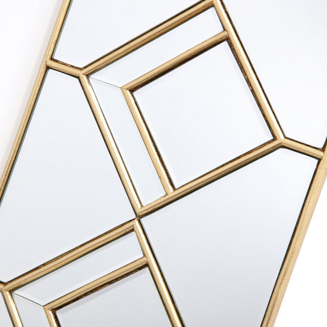 Kipton Rectangle Decorative Mirror with Gold Foil Detail 98 x 30cm