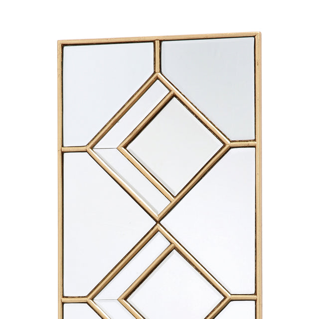 Kipton Rectangle Decorative Mirror with Gold Foil Detail 98 x 30cm