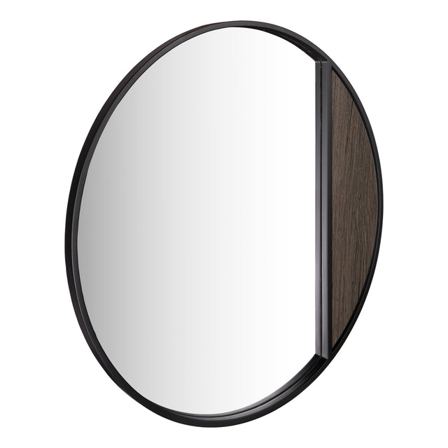 Rasmus Mirror Mocha Veneer and Matt Black 80cm