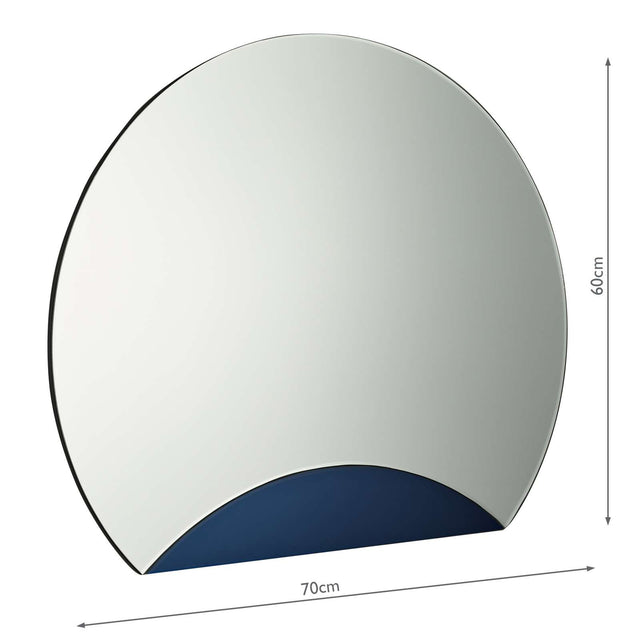 Rise Mirror With Blue Panel Detail 60 x 70cm