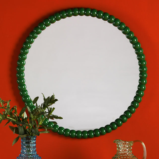 Ruan Round Mirror Green 70cm