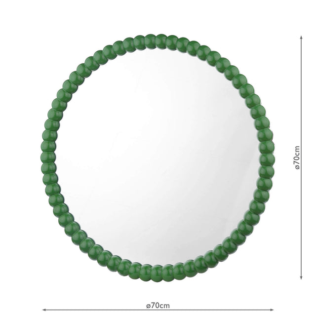 Ruan Round Mirror Green 70cm