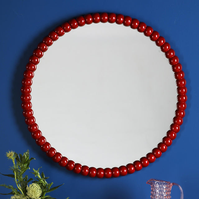 Ruan Round Mirror Red 70cm