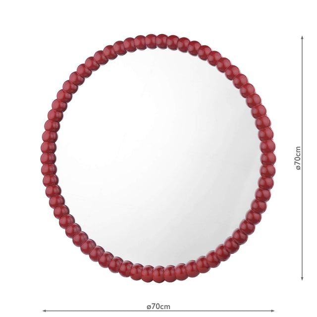 Ruan Round Mirror Red 70cm