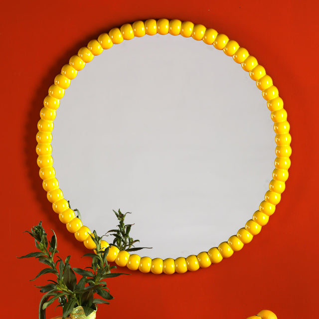 Ruan Round Mirror Yellow 70cm