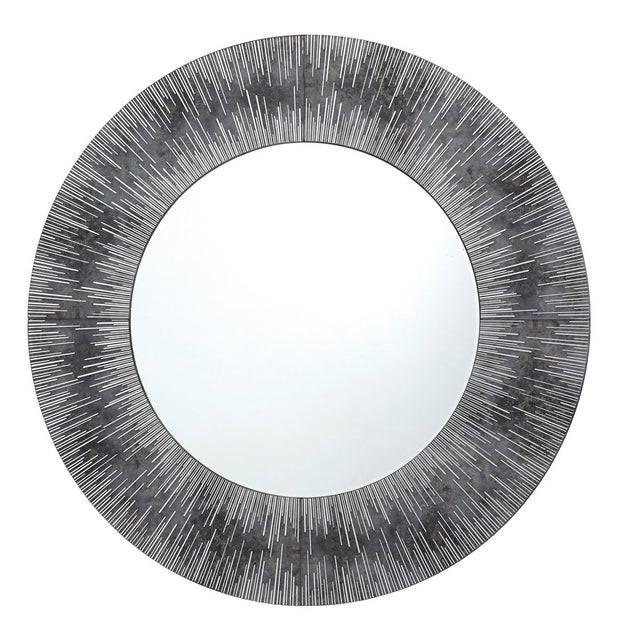 Neome Round Mirror With Purple/Grey Frame 80cm