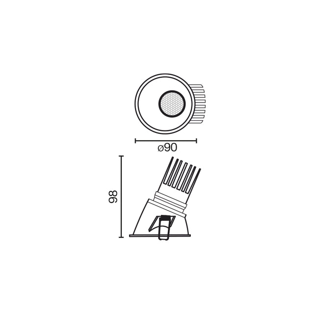 TULIPA recessed downlight asymmetric 7W