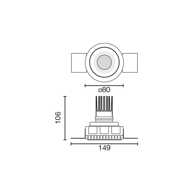 TULIPA recessed trimless downlight 7W