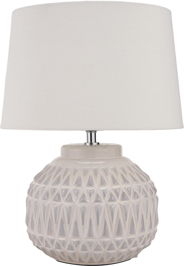 Anneli Warm White Aztec Texture Ceramic Table Lamp