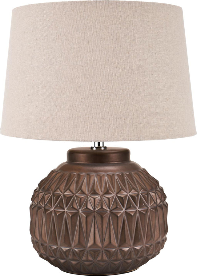 Anneli Bronze Aztec Texture Ceramic Table Lamp