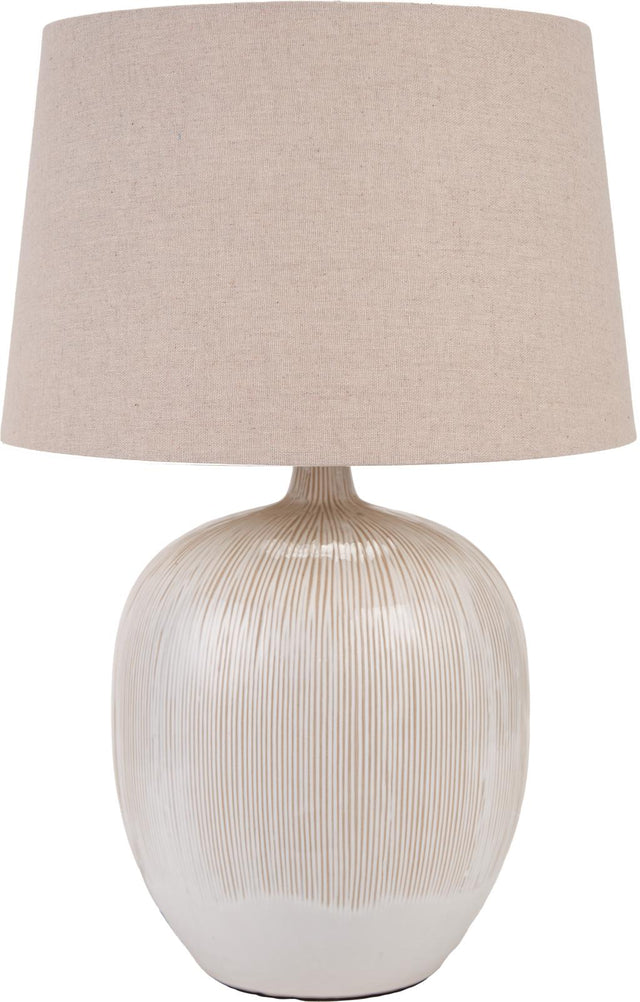 Greta Natural and Cream Textured Ceramic Table Lamp