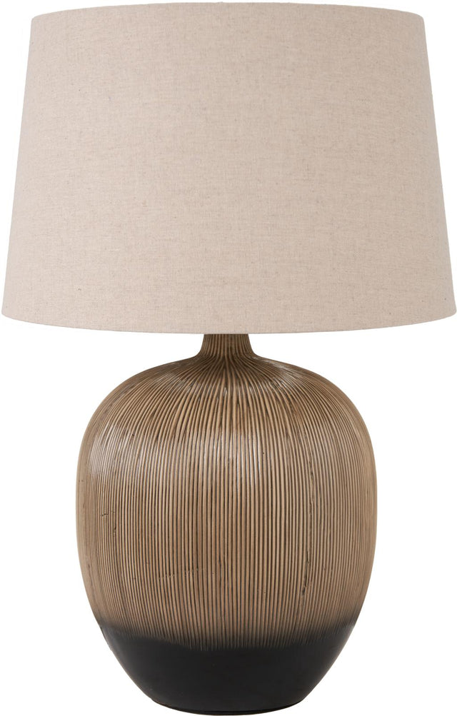 Greta Brown and Black Textured Ceramic Table Lamp