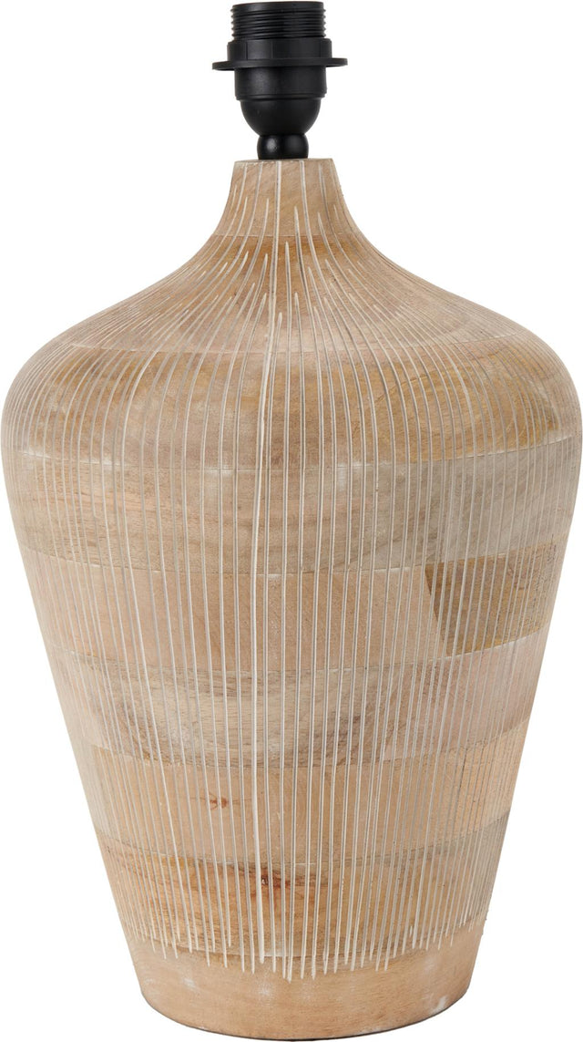 Taika White Wash Textured Wood Table Lamp Base