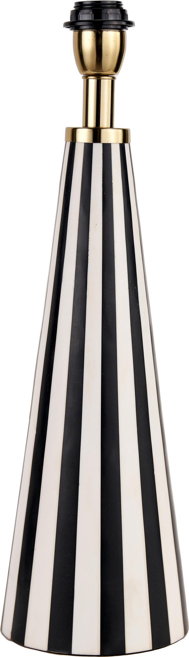 Alejo Black and White Stripe Conical Resin Table Lamp Base