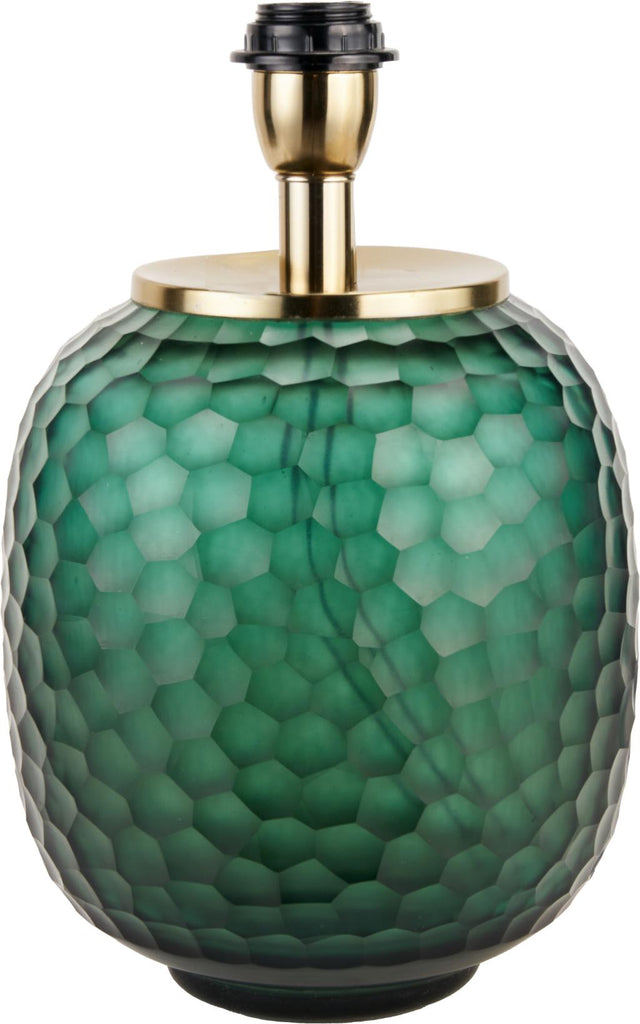 Camila Green Cold CutTextured Glass Table Lamp Base