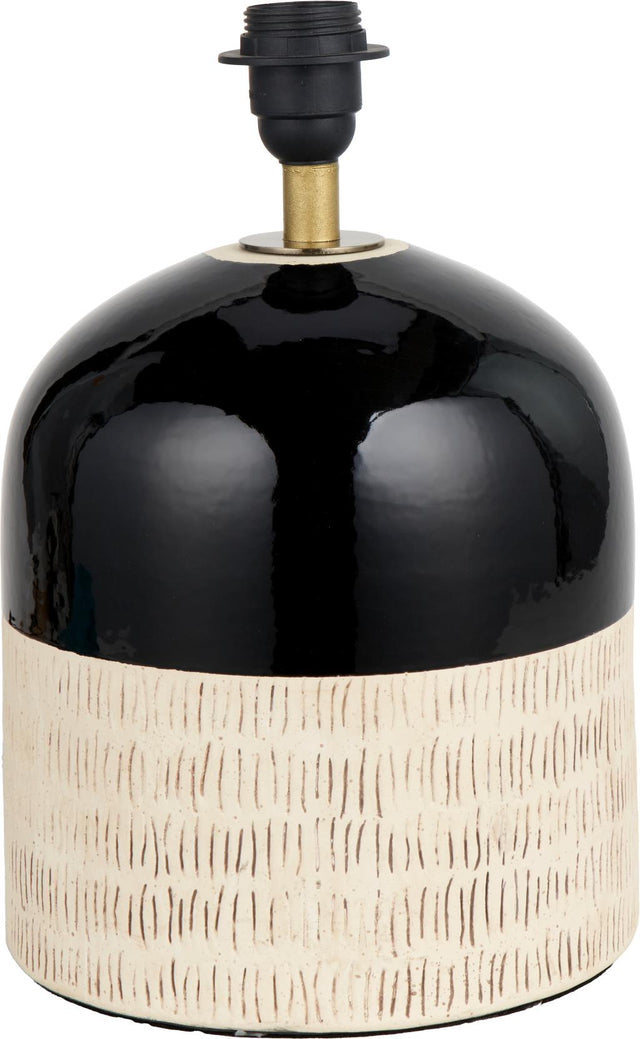 Lotta Black and Natural Stoneware Table Lamp Base