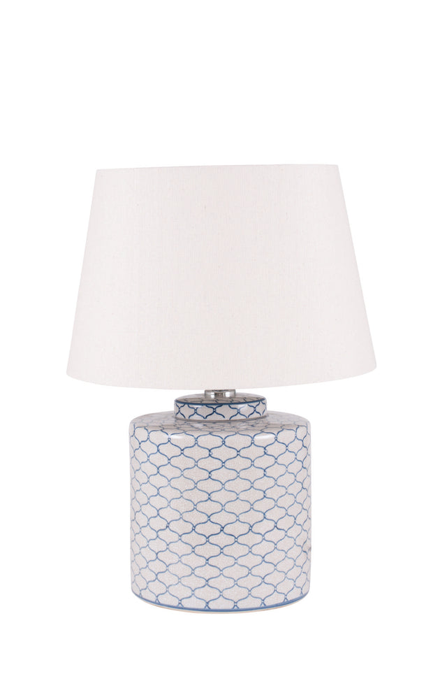 Demetri Grey and Blue Detail Ceramic Table Lamp