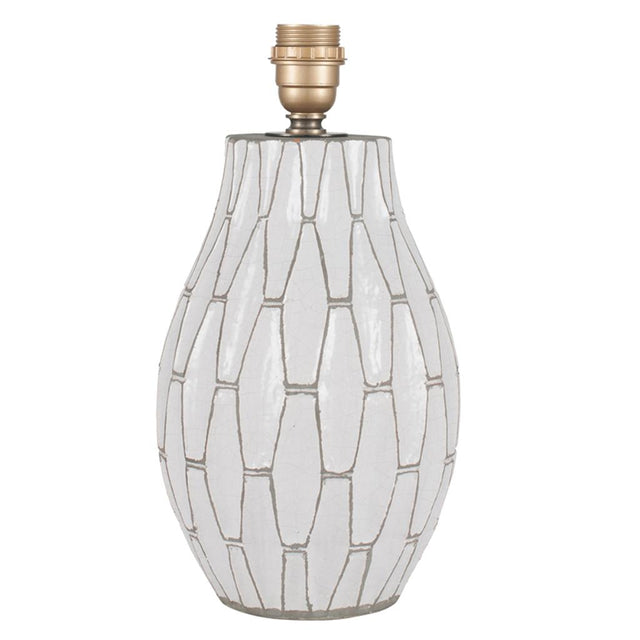 Gaudi White Stoneware Geometric Table Lamp Base