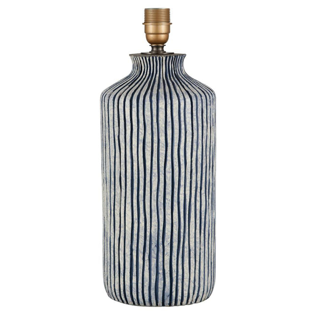 Bude Blue and White Stripe Stoneware Table Lamp Base