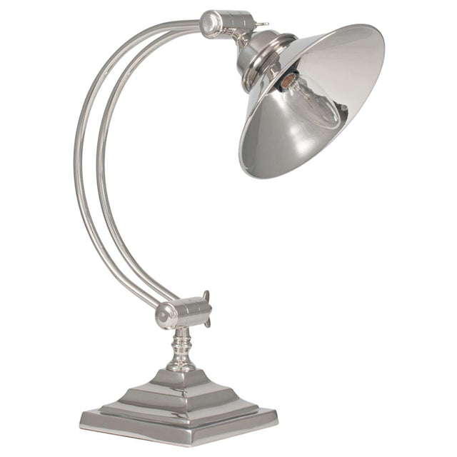 Kensington Nickel Metal Arched Arm Task Table Lamp