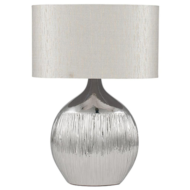 Gemini Silver Etched Ceramic Table Lamp