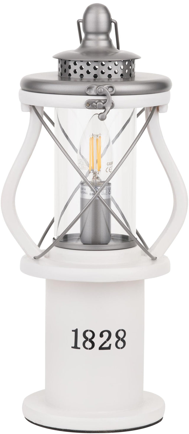 Gibson White Wood Lantern Table Lamp