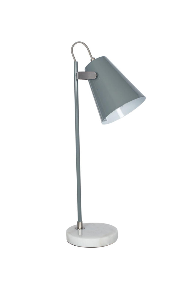 Theia Grey and Satin Nickel Task Table Lamp