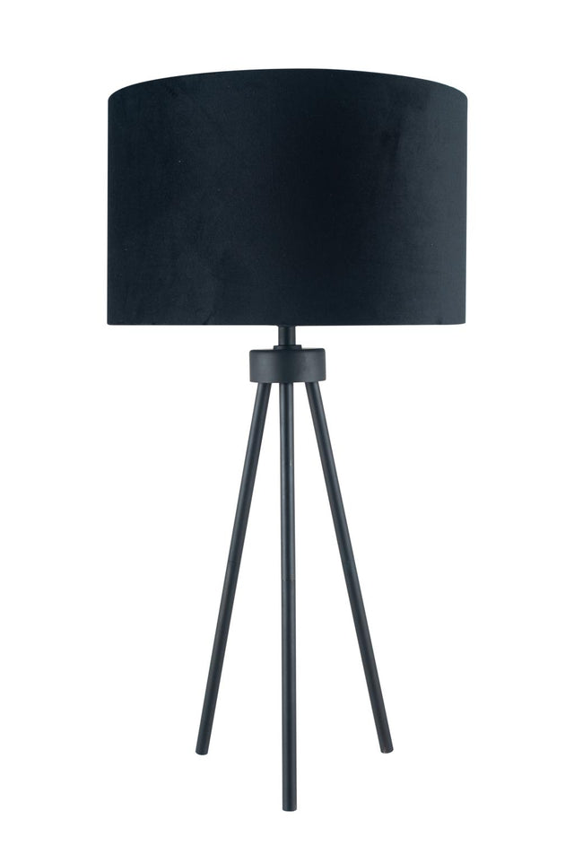 Houston Matt Black Metal Tripod Table Lamp