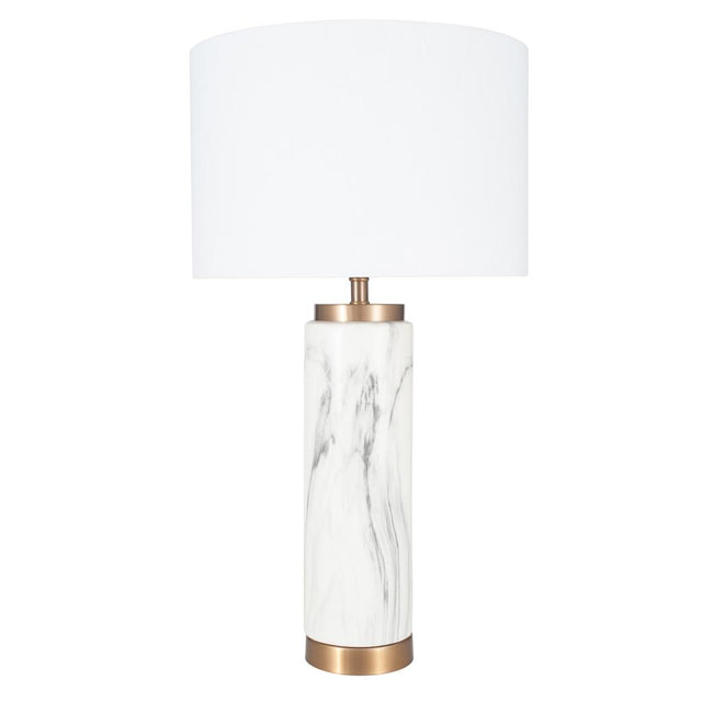 Carrara Marble Effect Ceramic Tall Table Lamp