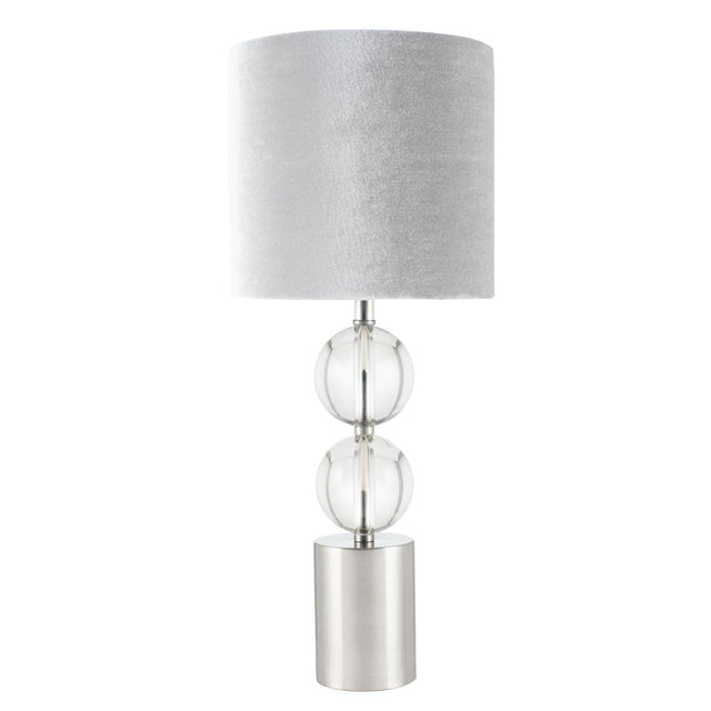 Harris Brushed Silver and Clear Glass Table Lamp