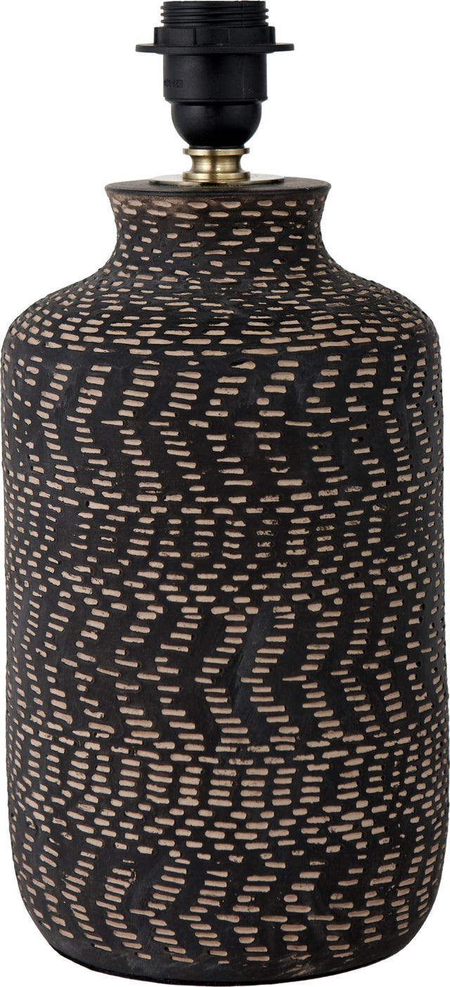 Atouk Textured Black Stoneware Table Lamp Base