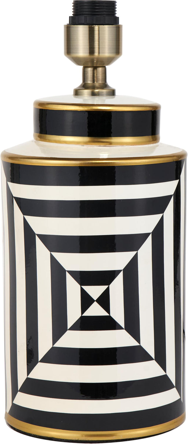 Optic Black and White Optic Stripe Ceramic Table Lamp Base