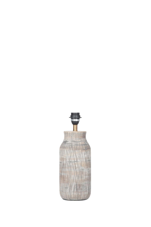 Yala Grey Wash Wood Textured Bottle Table Lamp Base