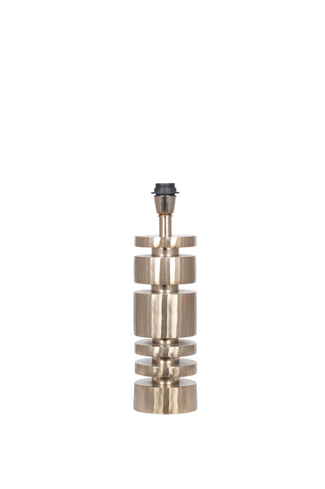 Elon Champagne Gold Metal Stacked Cylinder Table Lamp Base