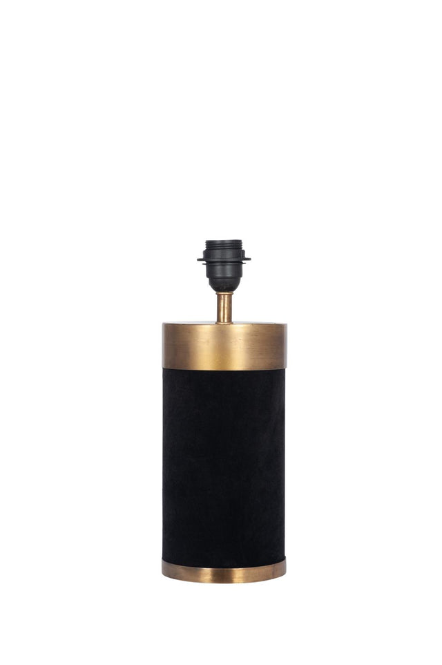 Dempsey Black Velvet and Antique Gold Metal Table Lamp Base