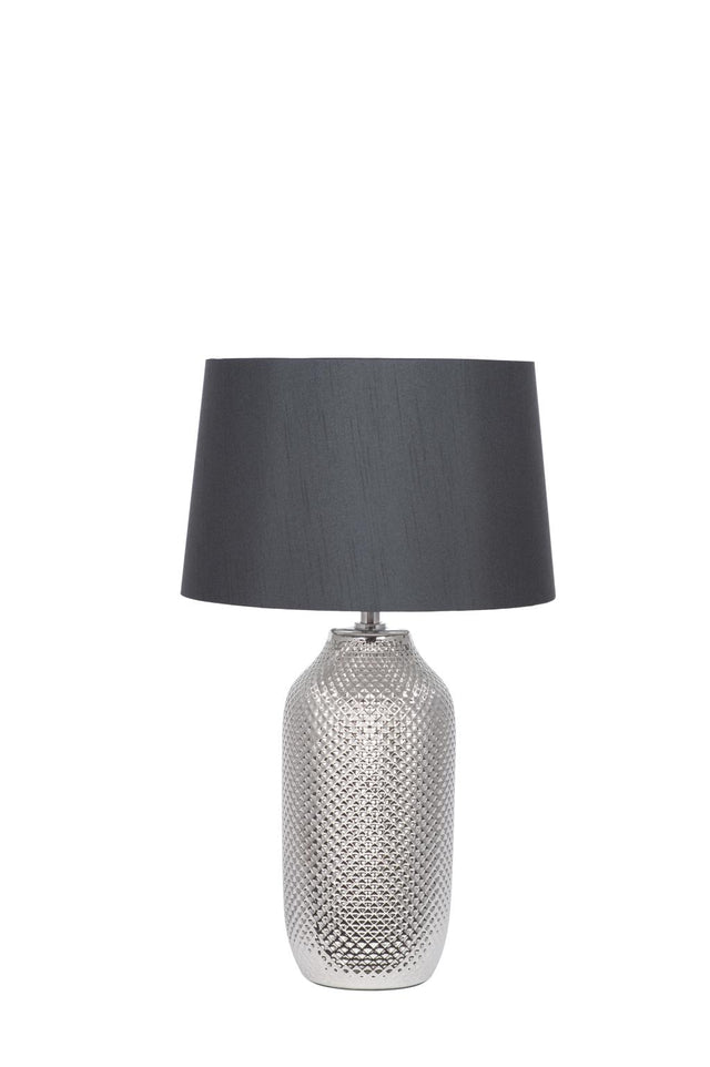 Nova Silver Textured Ceramic Bottle Table Lamp