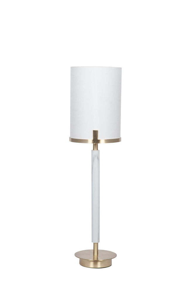 Midland Champagne Gold Metal and Marble Effect Table Lamp