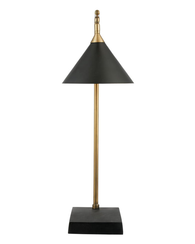 Zeta Matt Black and Antique Brass Table Lamp