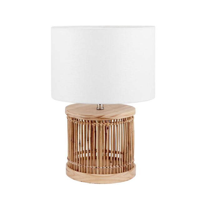 Sorbus Natural Ribbed Small Table Lamp