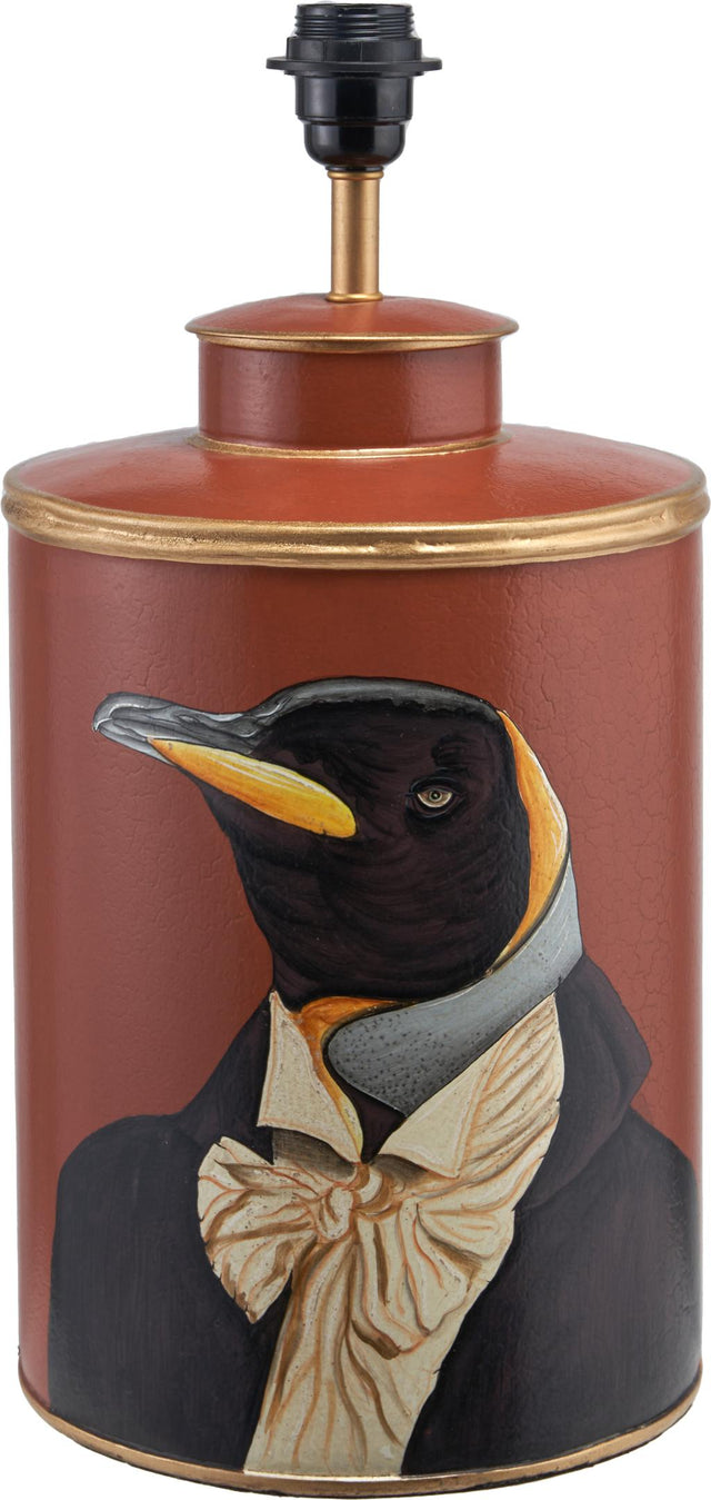 Penguin Tobacco Hand Painted Metal Table Lamp Base