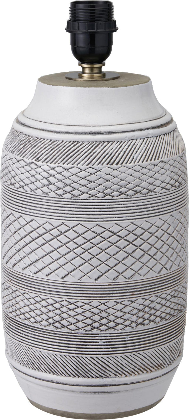 Kira White and Black Textured Stoneware Table Lamp Base